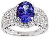 Blue Tanzanite Rhodium Over 14K White Gold Ring 2.20ctw