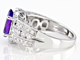 Blue Tanzanite Rhodium Over 14K White Gold Ring 2.20ctw