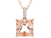 Peach Morganite 14k Rose Gold Pendant with Chain 3.48ctw