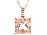 Peach Morganite 14k Rose Gold Pendant with Chain 3.48ctw