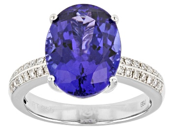 Picture of Blue Tanzanite Platinum Ring 6.77ctw