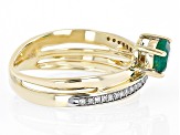 Green Emerald 10k Yellow Gold Ring 0.55ctw