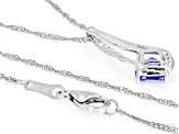 Tanzanite Rhodium Over 10k White Gold Pendant With Chain 1.03ctw
