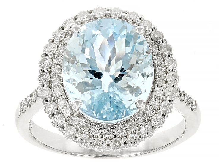 gem　0527 Teal Lab Created Spinel Rhodium Over Sterling Silver Ring