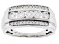 Moissanite Rhodium Over 14k White Gold Mens Ring 1.04ctw DEW.