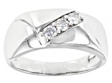 Moissanite Platineve Mens Ring .39ctw DEW.