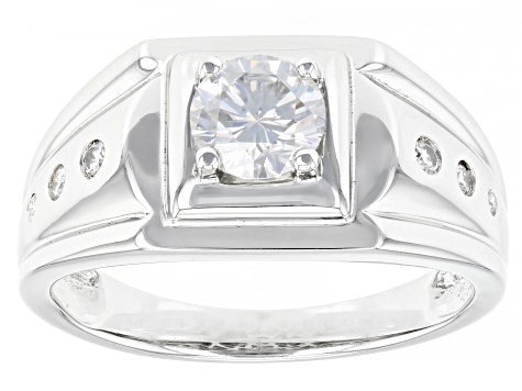 Moissanite Platineve Mens Ring 1.00ctw DEW.