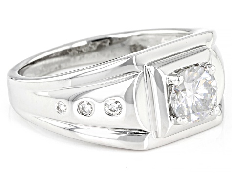 Moissanite Platineve Mens Ring 1.00ctw DEW.