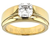 Moissanite 14k yellow gold over sterling silver mens ring 2.96ct Dew