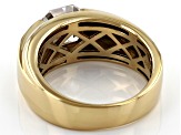 Moissanite 14k yellow gold over sterling silver mens ring 2.96ct Dew