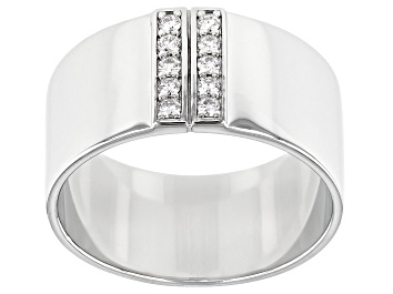Picture of Moissanite Platineve Mens Wide Band Ring .30ctw Dew