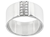 Moissanite Platineve Mens Wide Band Ring .30ctw Dew