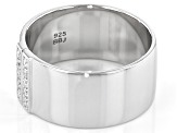 Moissanite Platineve Mens Wide Band Ring .30ctw Dew