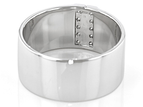 Moissanite Platineve Mens Wide Band Ring .30ctw Dew