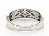 Moissanite Platineve And 14k Yellow Gold Over Platineve Mens Ring .20ctw Dew