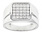 Moissanite Platineve Mens Ring .75ctw Dew