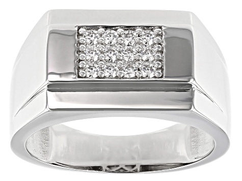 Moissanite Platineve Mens Ring .36ctw Dew