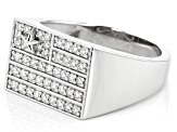 Moissanite platineve mens flag ring .80ctw DEW.