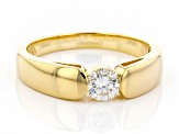 Moissanite 14k Yellow Gold Over Silver Mens Ring .60ct DEW.