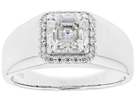 Moissanite Platineve Mens Ring 2.09ctw DEW.