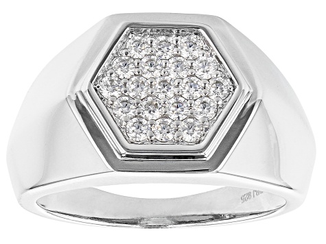 Moissanite Platineve Mens Ring .57ctw DEW.