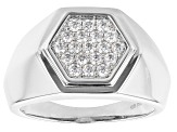 Moissanite Platineve Mens Ring .57ctw DEW.