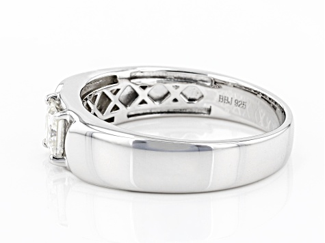 Moissanite Platineve Mens Ring .80ct DEW.