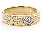 Moissanite 14k Yellow Gold Over Silver Mens Ring .09ctw DEW.