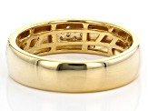 Moissanite 14k Yellow Gold Over Silver Mens Ring .09ctw DEW.