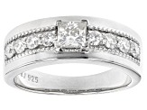 Moissanite platineve mens ring 1.60ctw DEW.