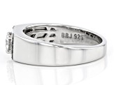 Moissanite And Black Diamond Platineve Mens Ring .50ct DEW.