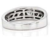 Moissanite And Black Diamond Platineve Mens Ring .50ct DEW.