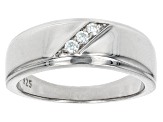 Moissanite platineve mens ring .12ctw DEW.