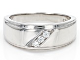 Moissanite platineve mens ring .12ctw DEW.