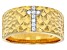 Moissanite 14k Yellow Gold Over Silver Men's Ring .16ctw DEW.