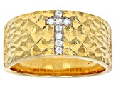 Moissanite 14k Yellow Gold Over Silver Men's Ring .16ctw DEW.