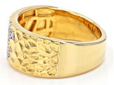 Moissanite 14k Yellow Gold Over Silver Men's Ring .16ctw DEW.