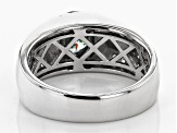 Green and Colorless Moissanite Platineve Mens Ring 1.22ctw DEW.
