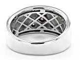 Purple and Colorless Moissanite Platineve Mens Ring .68ctw DEW.
