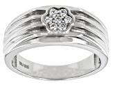 Moissanite Platineve mens ring .21ctw DEW.