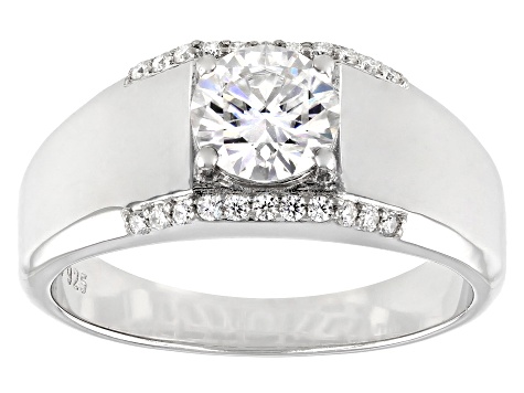 Moissanite Platineve Mens Ring 1.42ctw DEW.