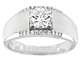 Moissanite Platineve Mens Ring 1.42ctw DEW.