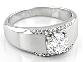 Moissanite Platineve Mens Ring 1.42ctw DEW.