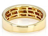 Moissanite 14k Yellow Gold Over Sterling Silver Mens Ring .19ctw DEW.