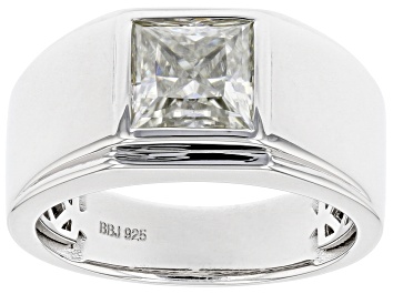 Picture of Moissanite Platineve  Solitaire Mens Ring 2.30ct DEW.