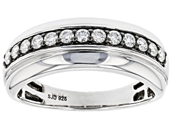 Picture of Moissanite Platineve  Mens Ring .39ctw DEW.