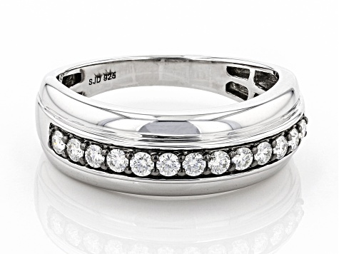 Moissanite Platineve  Mens Ring .39ctw DEW.