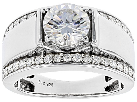 Moissanite Platineve Mens Ring 2.66ctw DEW.
