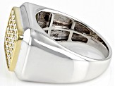 Moissanite platineve and 14k yellow gold over platineve mens ring 1.44ctw DEW.