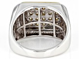 Moissanite platineve and 14k yellow gold over platineve mens ring 1.44ctw DEW.